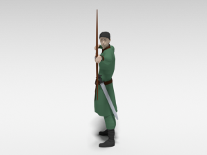 low poly archer 3D मॉडल
