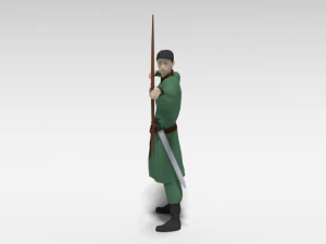 low poly archer 3D Model