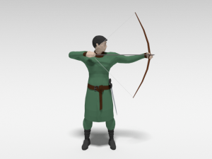 low poly archer 3D मॉडल