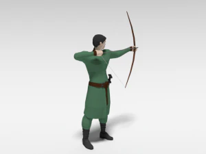 low poly archer 3D Model