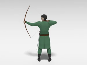 low poly archer 3D Model