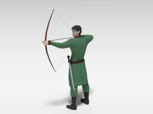 low poly archer 3D Model