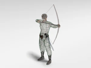 low poly archer 3D Model