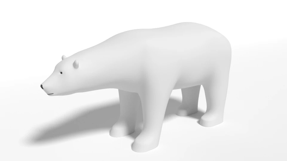 cartoon polar bear 3D Model .c4d .max .obj .3ds .fbx .stl .blend 