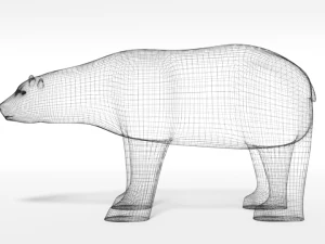 cartoon polar bear 3D Model
