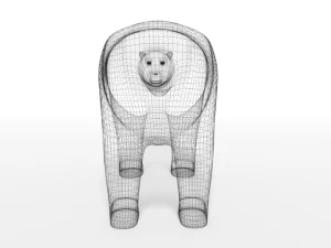 cartoon polar bear 3D Model
