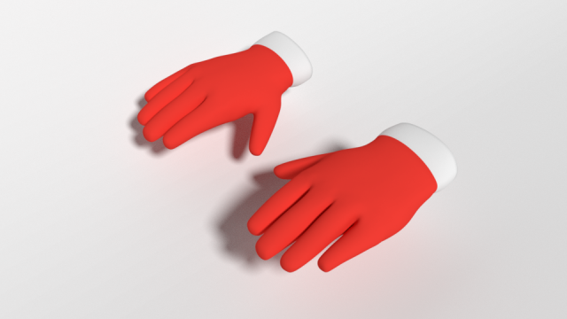 cartoon christmas gloves 3D Model .c4d .max .obj .3ds .fbx .stl .blend 