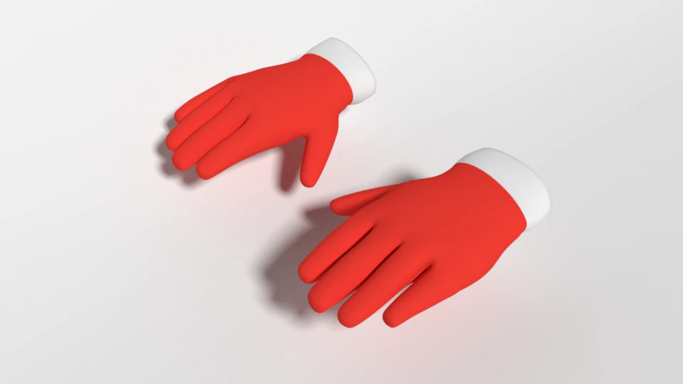 cartoon christmas gloves 3D Model .c4d .max .obj .3ds .fbx .stl .blend 