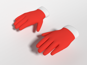 cartoon christmas gloves Model 3D