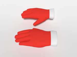 cartoon christmas gloves 3D Model