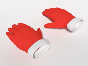 cartoon christmas gloves 3D Model
