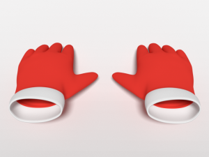 cartoon christmas gloves 3D Model
