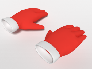 cartoon christmas gloves 3D Model