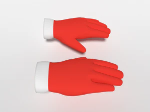 cartoon christmas gloves 3D Model
