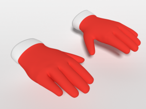 cartoon christmas gloves 3D Model