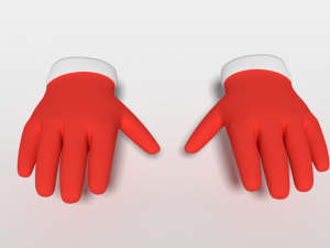 cartoon christmas gloves 3D Model