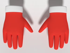 cartoon christmas gloves 3D Model
