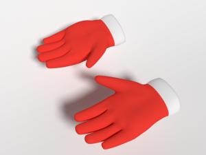 cartoon christmas gloves 3D Model