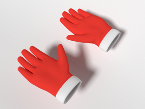 cartoon christmas gloves 3D Model