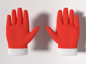 cartoon christmas gloves 3D Model