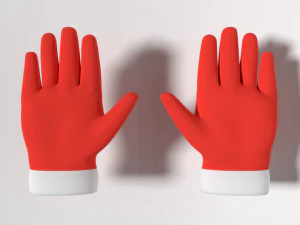 cartoon christmas gloves 3D Model