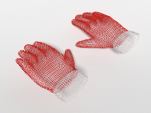 cartoon christmas gloves 3D Model