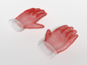 cartoon christmas gloves 3D Model