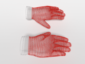 cartoon christmas gloves 3D Model