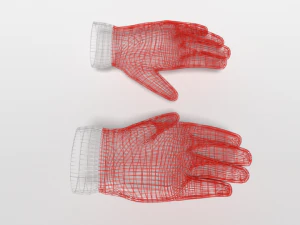 cartoon christmas gloves 3D Model