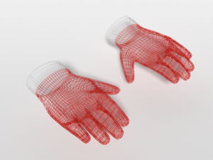 cartoon christmas gloves 3D Model
