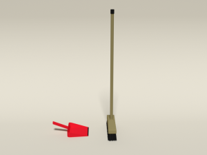 low poly cartoon broom and dustpan Modello 3D