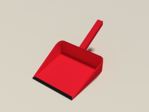 low poly cartoon broom and dustpan Modello 3D