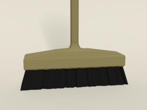 low poly cartoon broom and dustpan Modello 3D