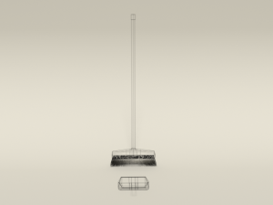 low poly cartoon broom and dustpan Modello 3D