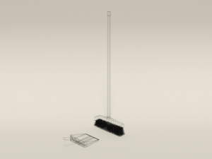 low poly cartoon broom and dustpan Modello 3D