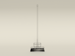 low poly cartoon broom and dustpan Modello 3D