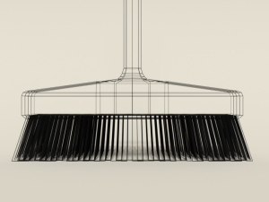 low poly cartoon broom and dustpan Modello 3D