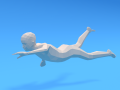 Low Poly Swimming Kid 3D Model