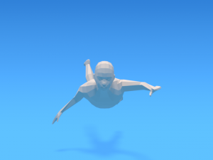 low poly swimming kid 3D 모델