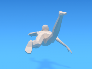 low poly swimming kid 3D 모델
