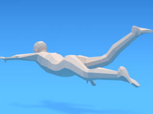 low poly swimming kid 3D 모델