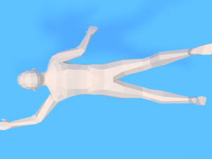 low poly swimming kid 3D 모델