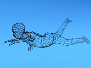 low poly swimming kid 3D 모델