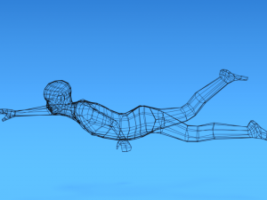 low poly swimming kid 3D 모델