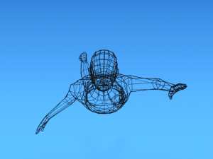 low poly swimming kid 3D 모델