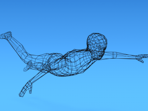 low poly swimming kid 3D 모델