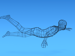 low poly swimming kid 3D 모델