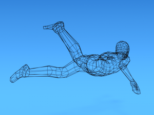 low poly swimming kid 3D 모델