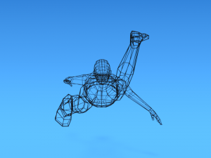 low poly swimming kid 3D 모델