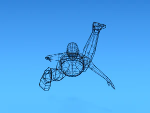 low poly swimming kid 3D Model